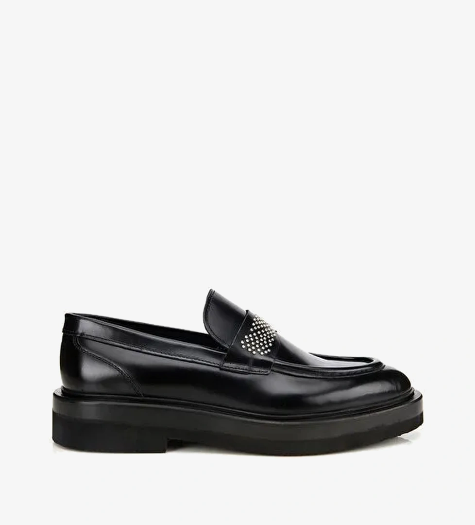Erkek Açma Deri Taşlı Klasik Loafer 02AYH313890A100 - Görsel 1