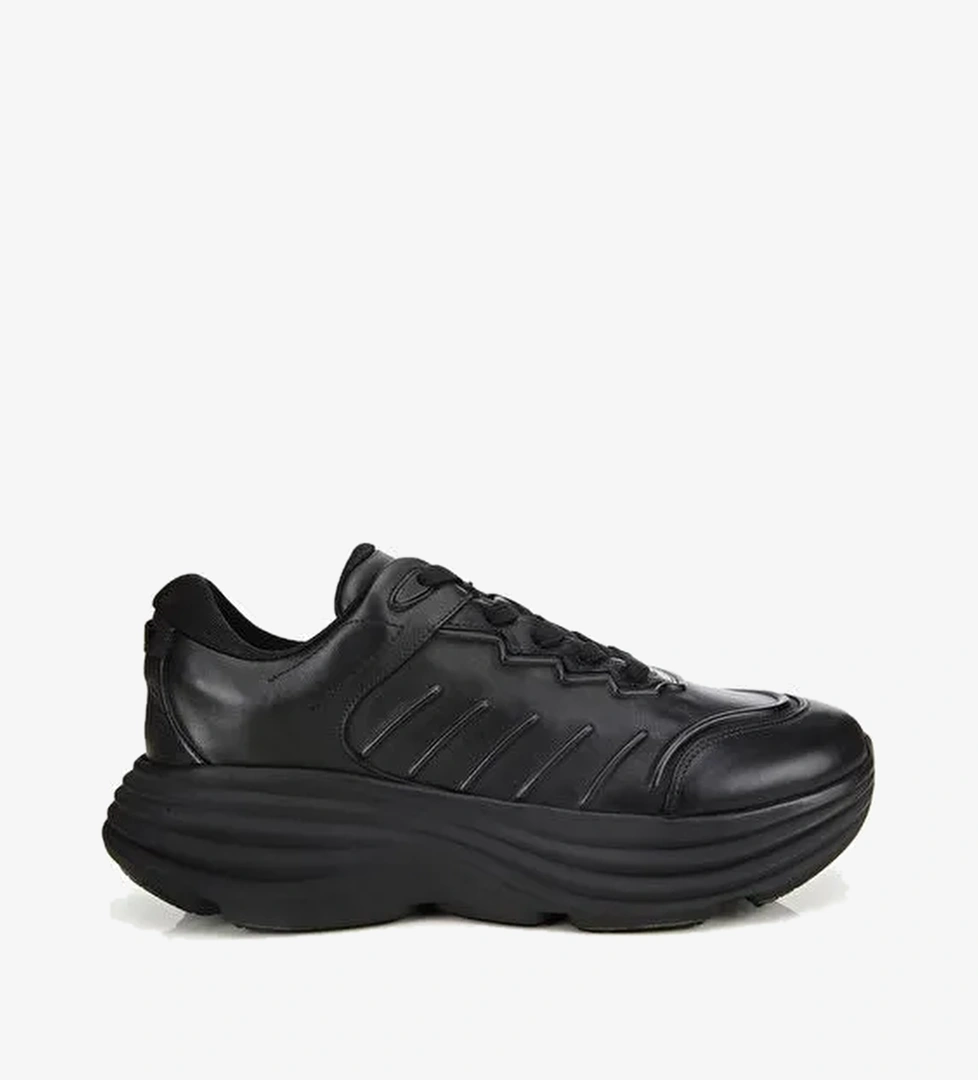 Erkek Deri Siyah Kalın Tabanlı Spor Ayakkabı 02AYH311360A100 - Görsel 1
