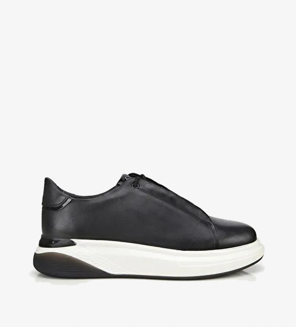 Erkek Deri Siyah Rahat Yüksek Tabanlı Spor Ayakkabı 02AYH312080A100 - Görsel 1