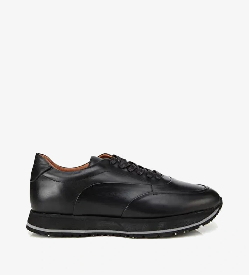 Erkek Deri Siyah Yumuşak Dokulu Spor Ayakkabı 02AYH312100A100 - Görsel 1