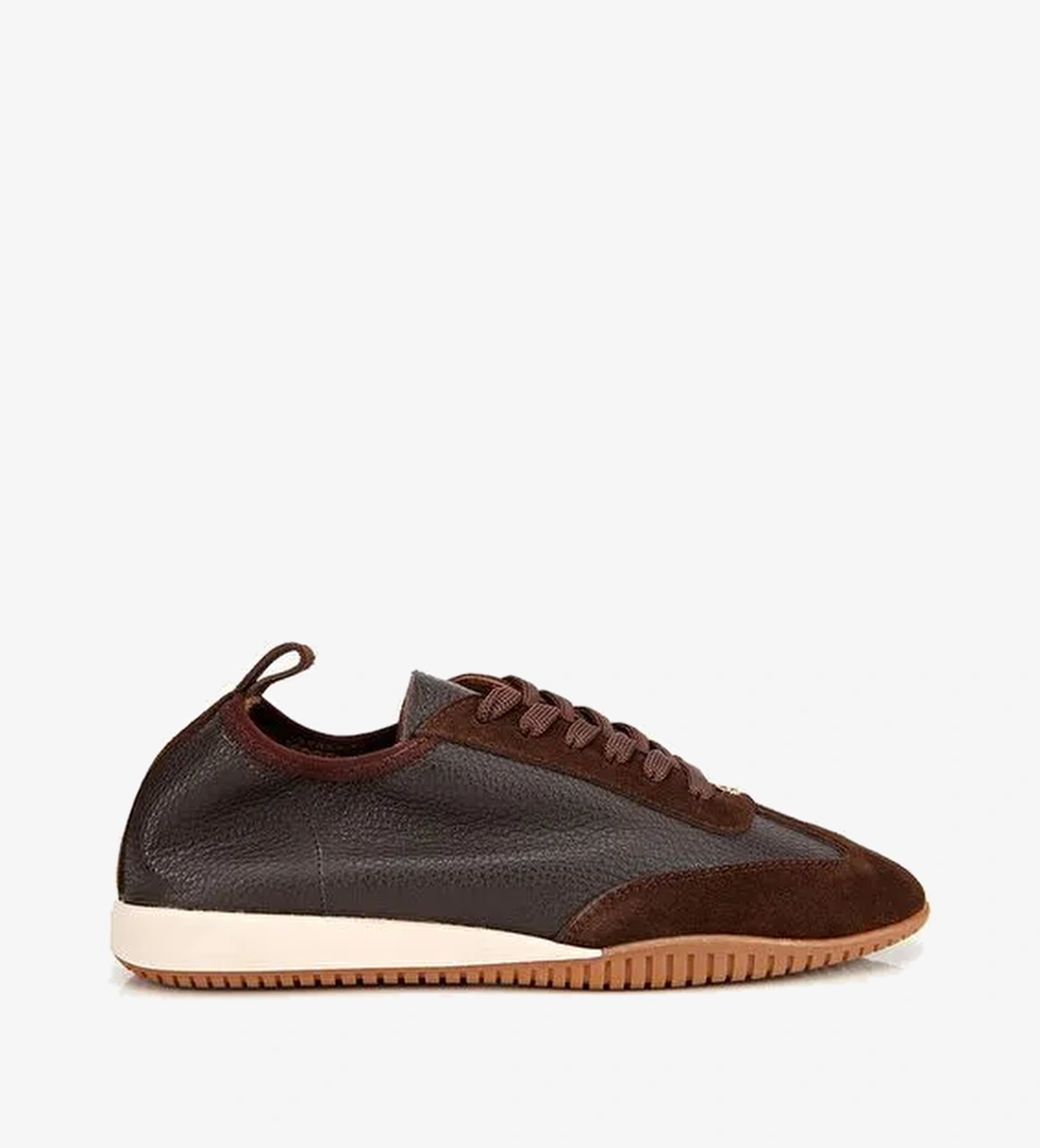 Kadın Deri Kahverengi Esnek Tabanlı Spor Ayakkabı 01AYH313650A480 - Görsel 1