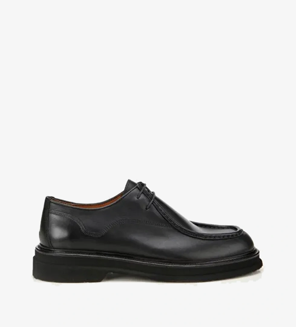 Erkek Deri Siyah Dikiş Burunlu Günlük Ayakkabı 02AYH312180A100 - Görsel 1