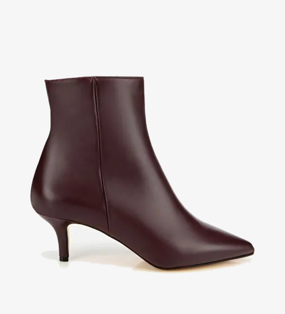 Kadın Deri Bordo Yarım Topuklu Bot 01BOH312710A780 - Görsel 1