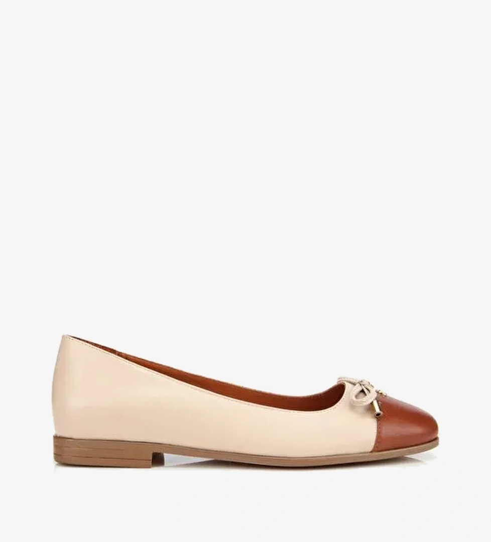 Kadın Deri Taba Fiyonk Detaylı Babet 01AYH313540A373 - Görsel 1