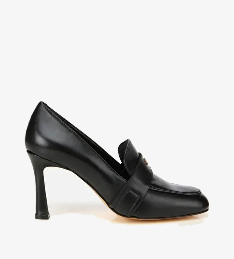 Kadın Deri Siyah Yumuşak Dokulu Gold Detaylı Topuklu Stiletto 01AYH316610A100 - Görsel 1