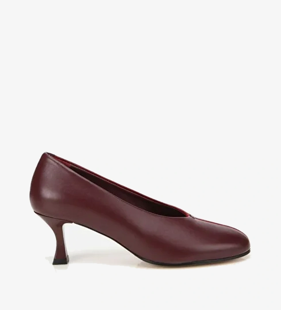Kadın Deri Bordo Vişne İki Renkli İnce Topuklu Stiletto 01AYH316590A787