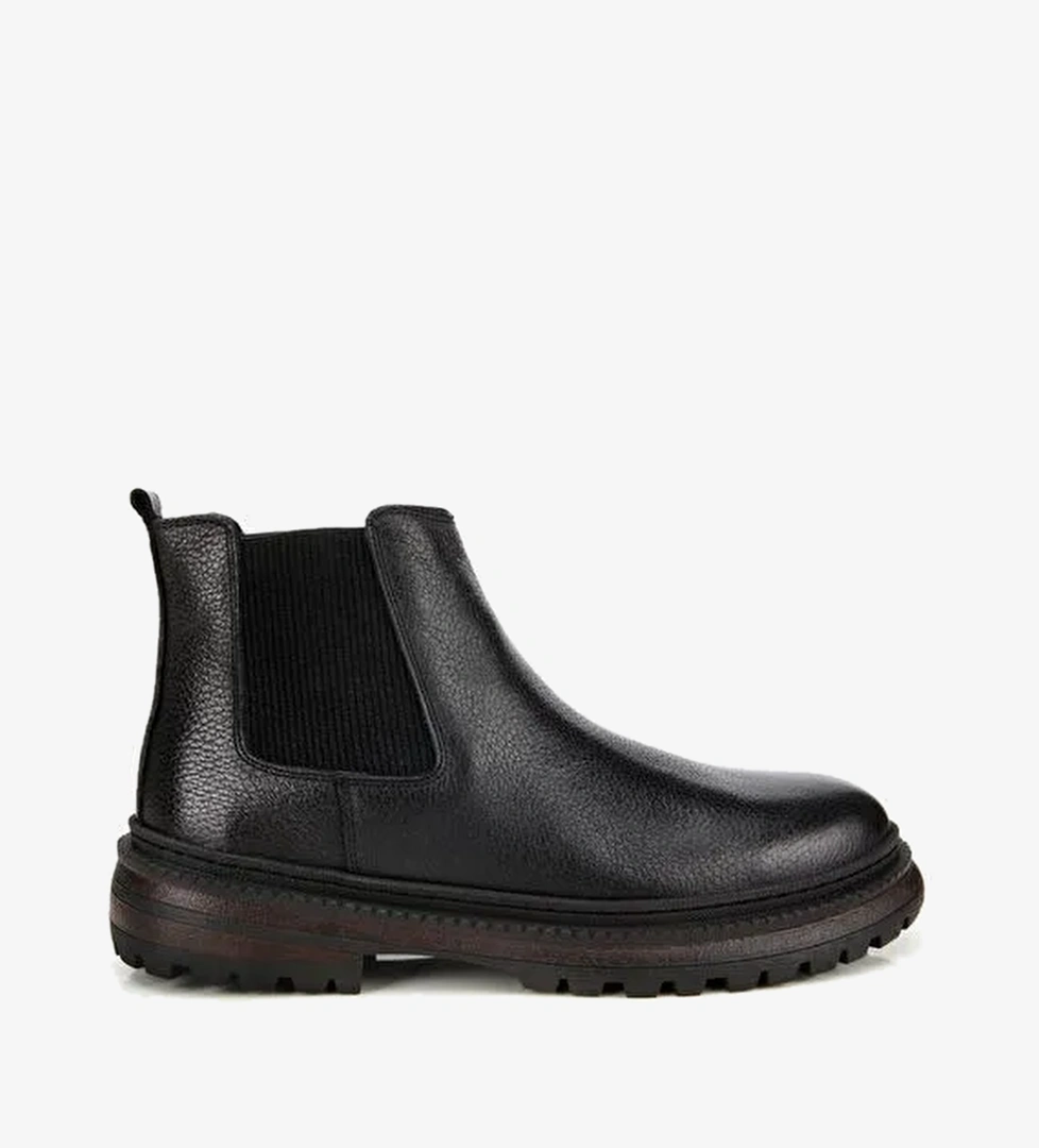 Erkek Deri Siyah Lastik Detaylı Chelsea Bot 02BOH314210A100 - Görsel 1