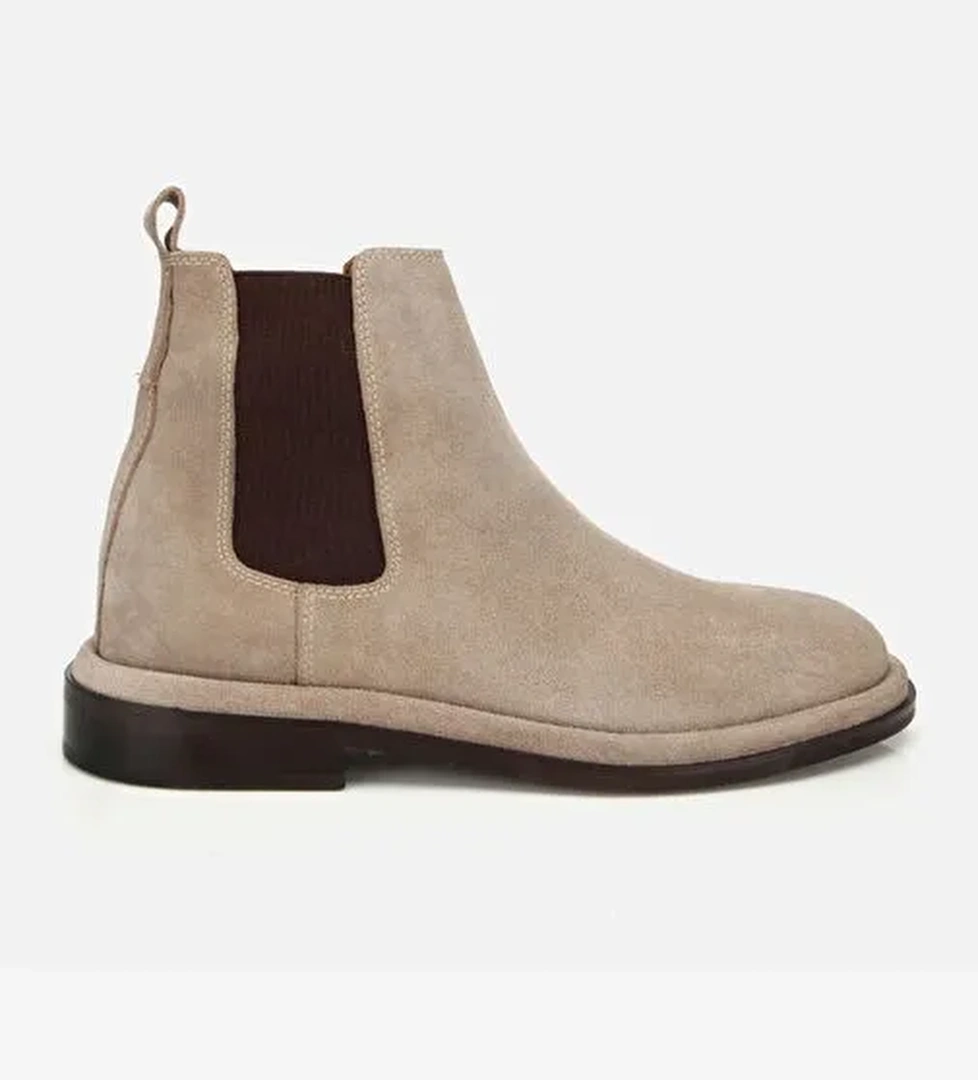 Erkek Süet Deri Bej Lastik Detaylı Chelsea Bot 02BOH312240A310 - Görsel 1