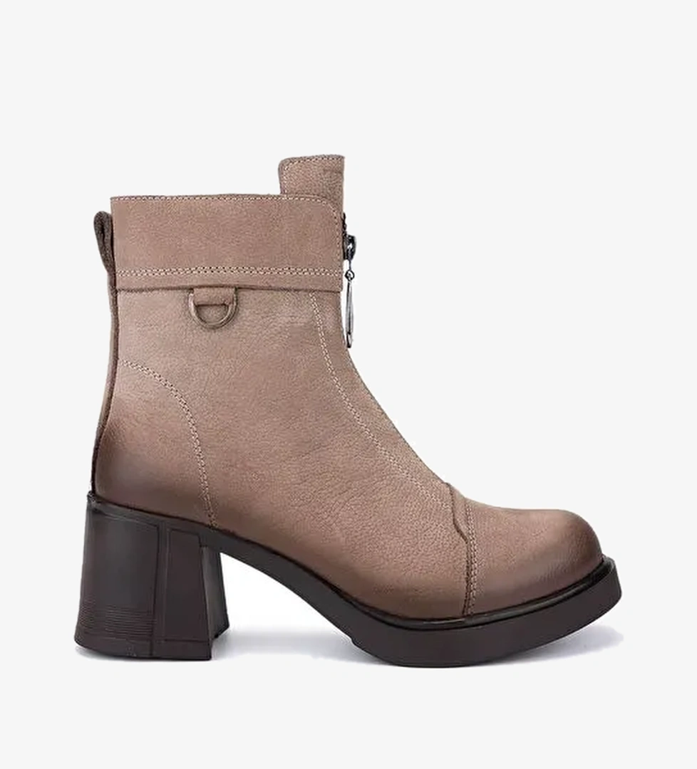 Tamer Tanca Kadın Hakiki Deri Vizon Nubuk Casual Bot - Görsel 1