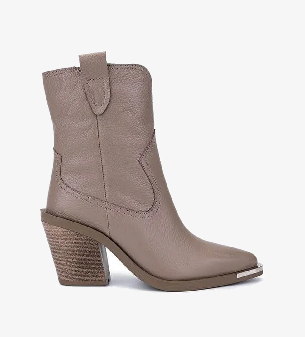 Tamer Tanca Kadın Hakiki Deri Vizon Klasik Bot - Görsel 1