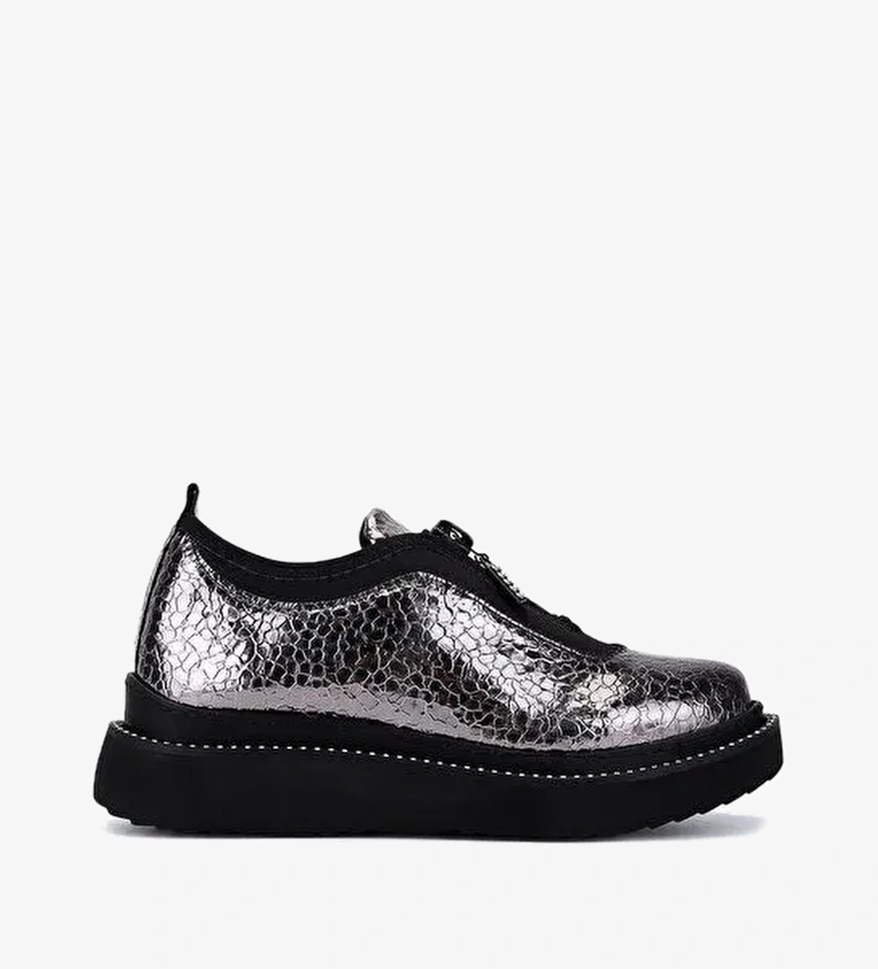 Tamer Tanca Kadın Suni Deri/Tekstil Metalik Casual Ayakkabı - Görsel 1