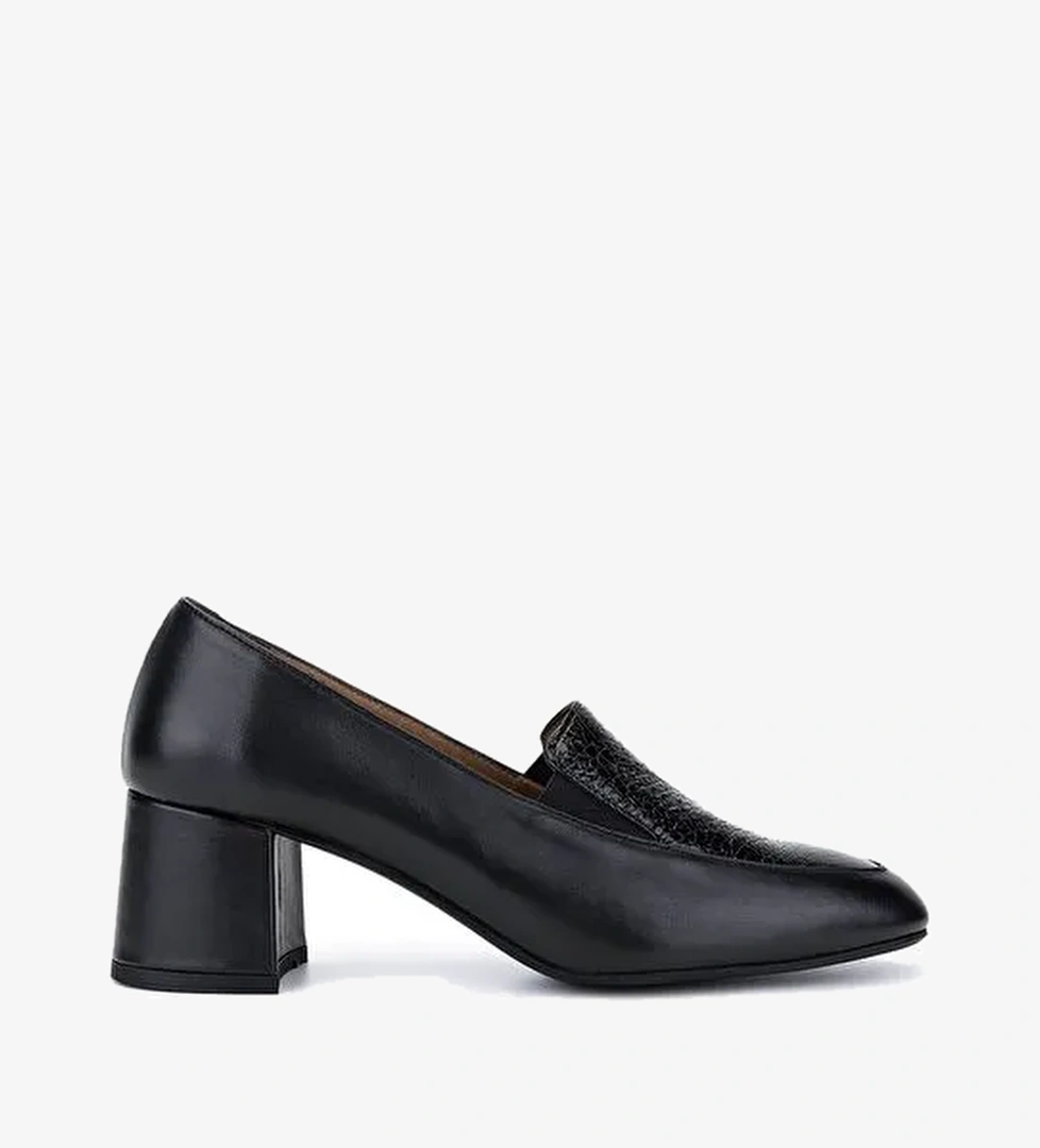 Tamer Tanca Kadın Hakiki Deri Siyah Klasik Ayakkabı - Görsel 1