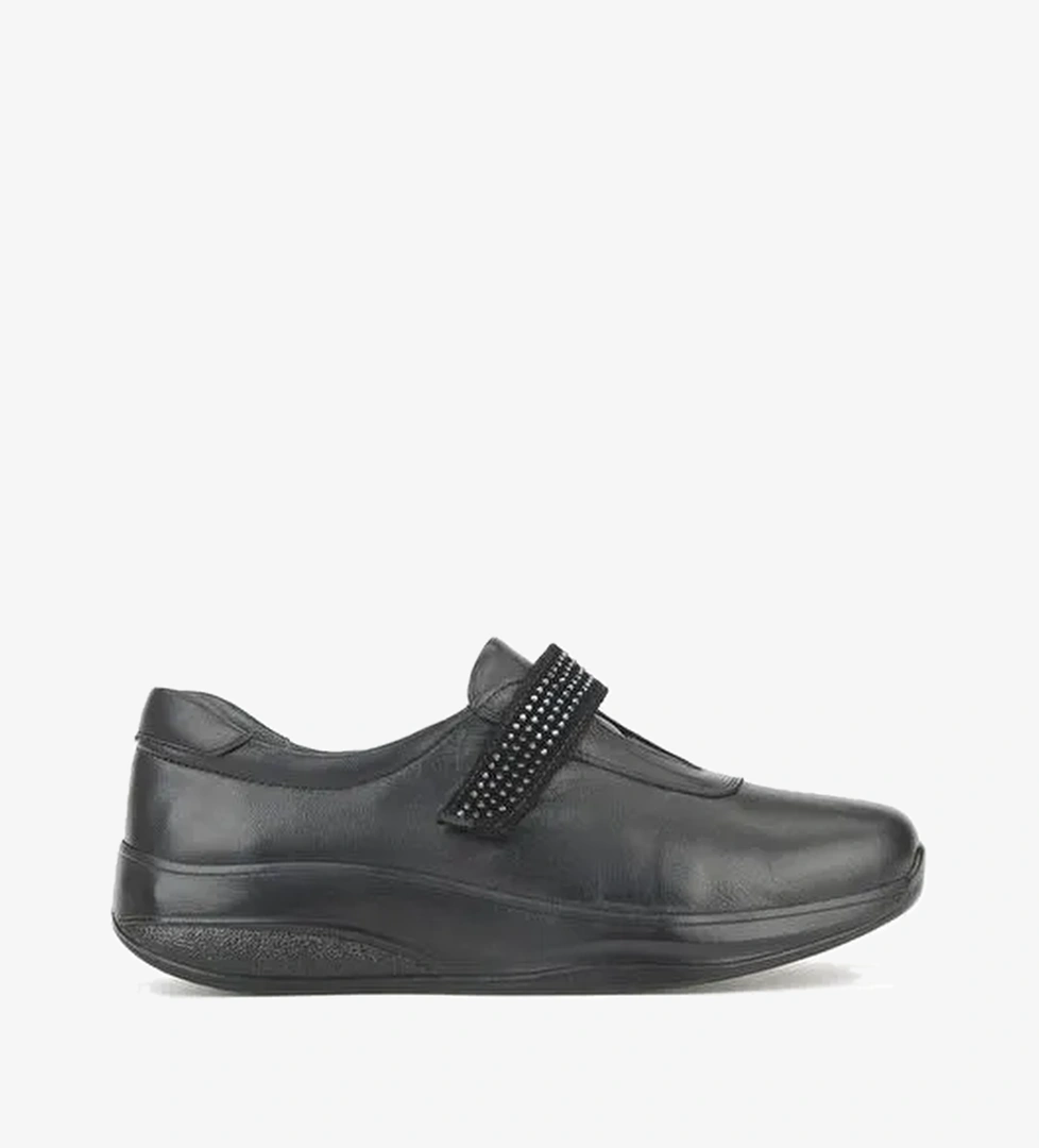 Ziya, Kadın Hakiki Deri Konfor Ayakkabı 15355Z2417 Siyah - Görsel 1