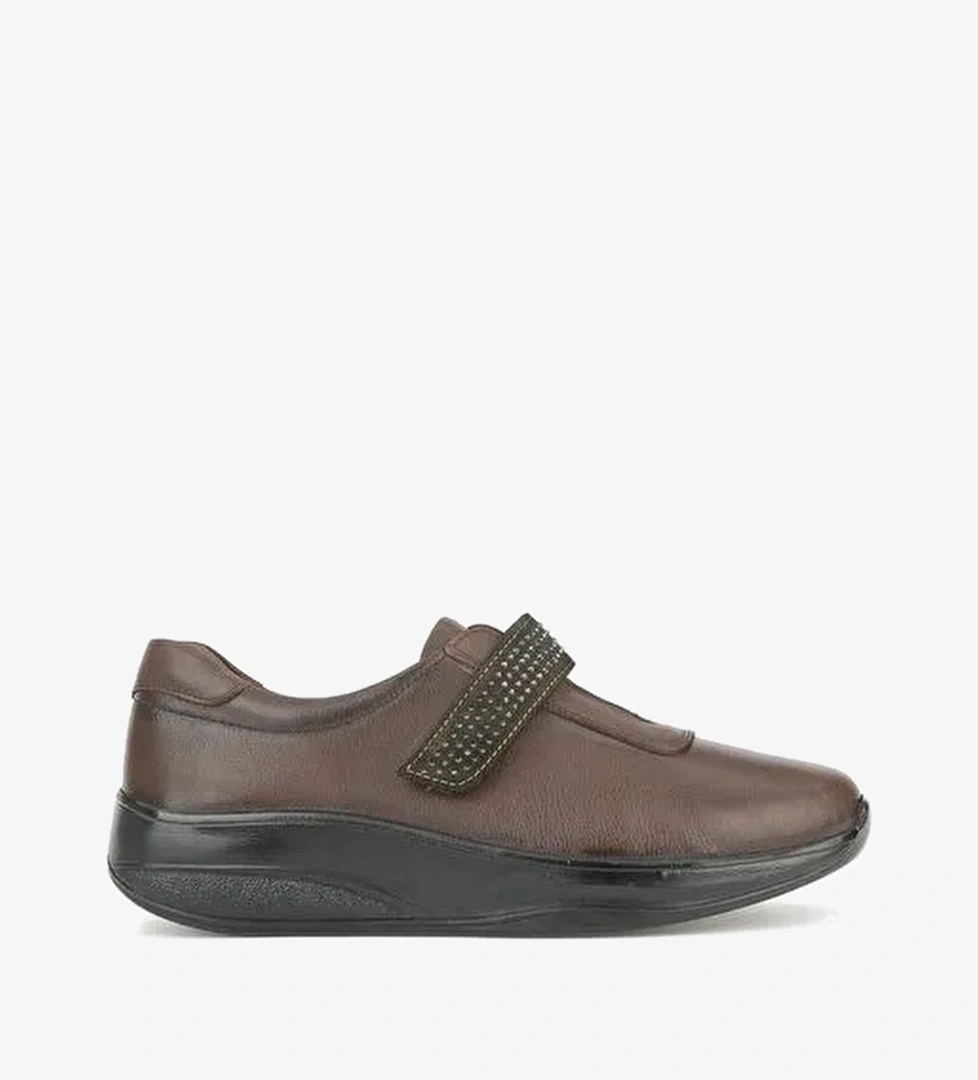 Ziya, Kadın Hakiki Deri Konfor Ayakkabı 15355Z2417 Kahve - Görsel 1