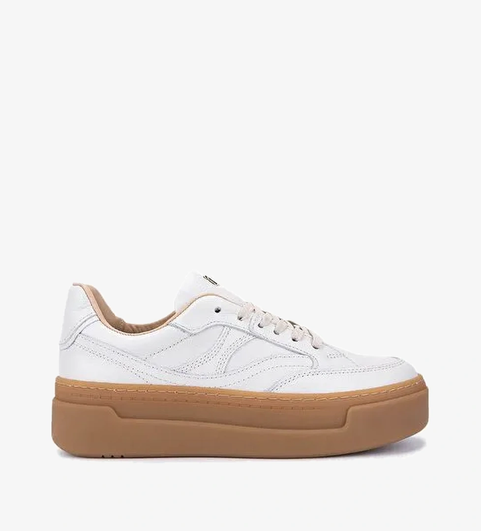 Tamer Tanca Kadın Hakiki Deri Kırık Beyaz Sneakers & Spor Ayakkabı - Görsel 1