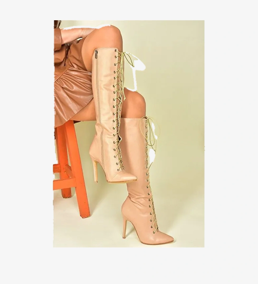 Ten İnce Topuklu Kadın Çizme N372794109 - Görsel 1