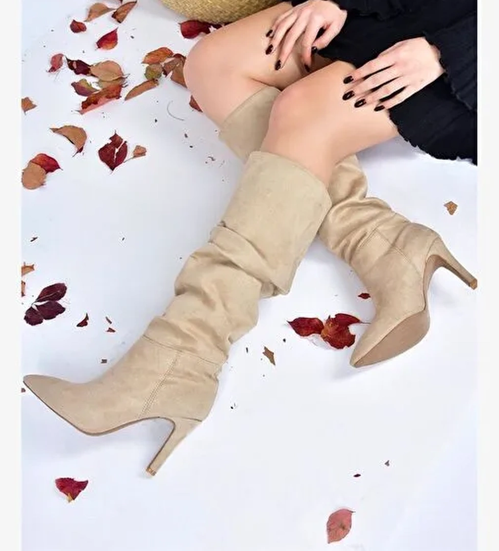 Ten Süet İnce Topuklu Kadın Çizme L404868002 - Görsel 1