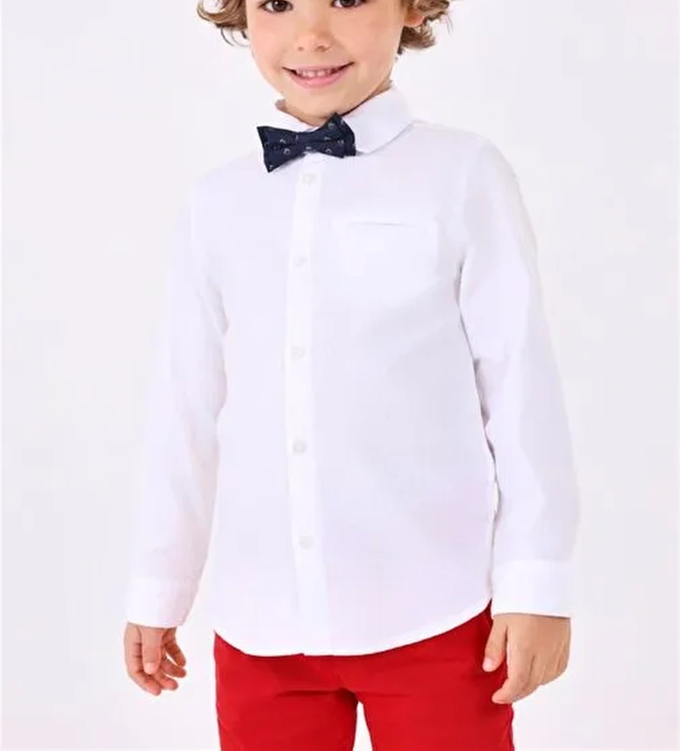 Mayoral Erkek Çocuk Papyonlu Uzun Kol Oxford Gömlek - Görsel 1