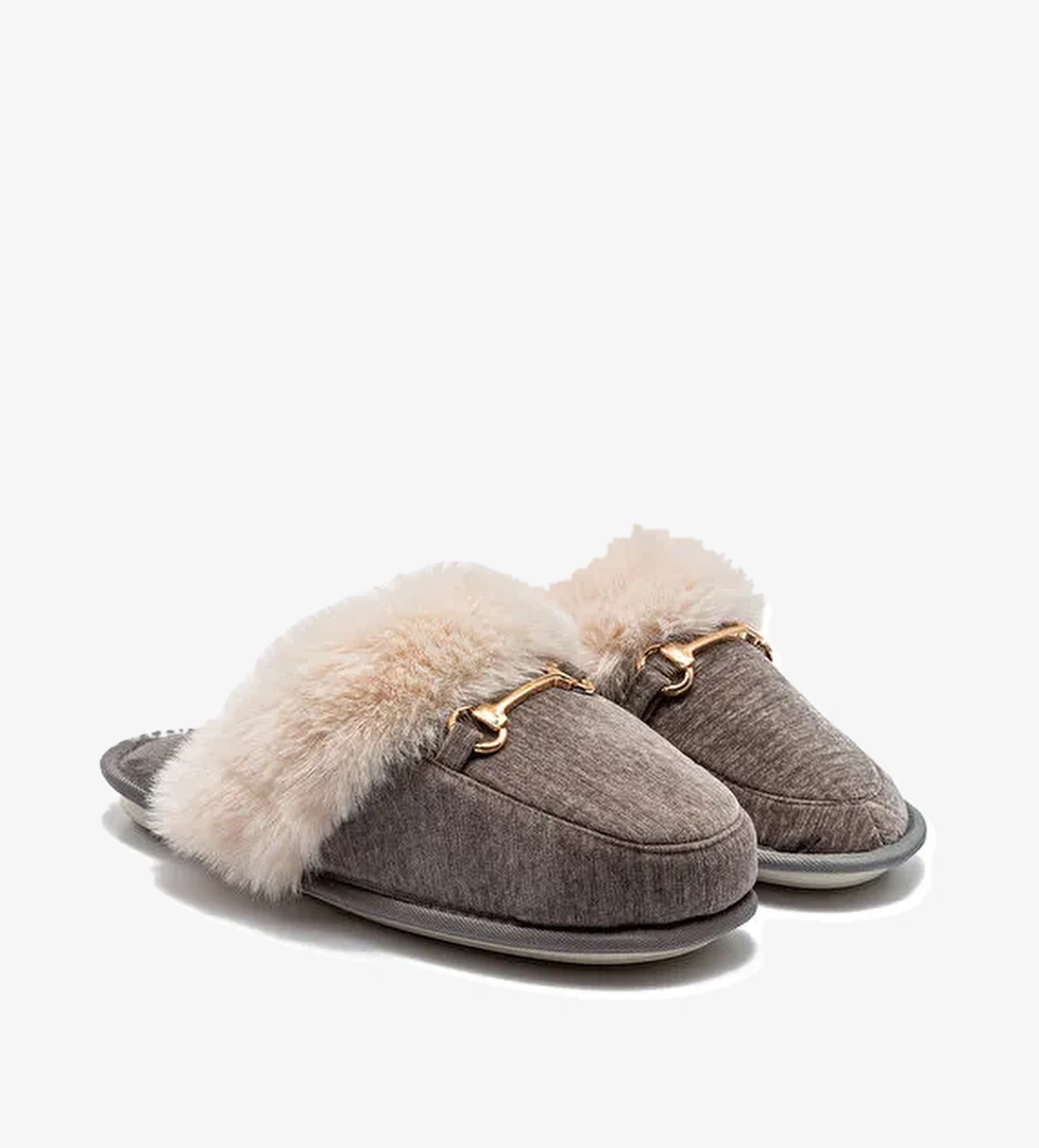 Twigy Gri Kadın Ev Terliği GG0140 - Görsel 1