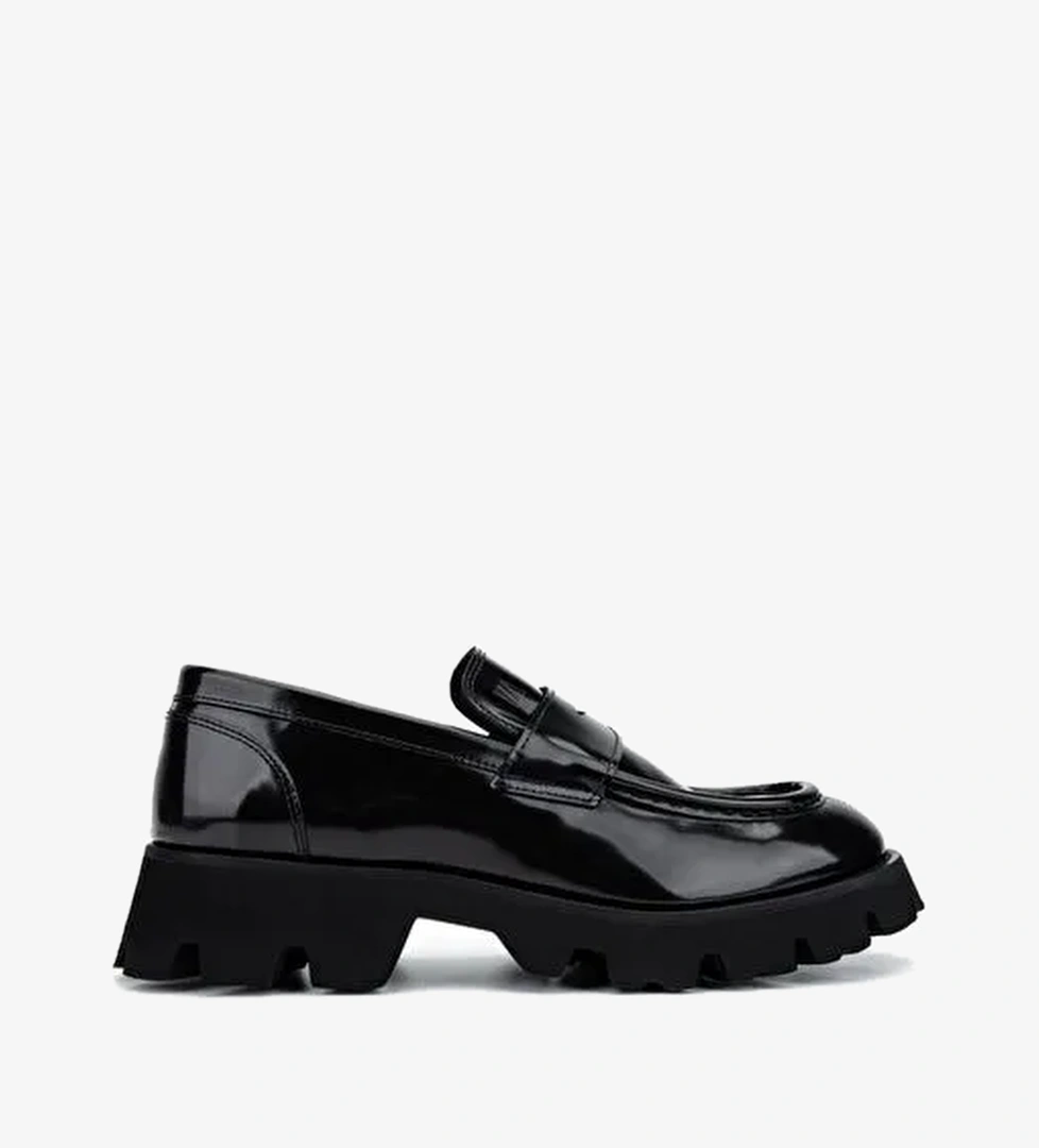 Valmenti Erkek Hakiki Deri Siyah Açma Loafer Ayakkabı - Görsel 1