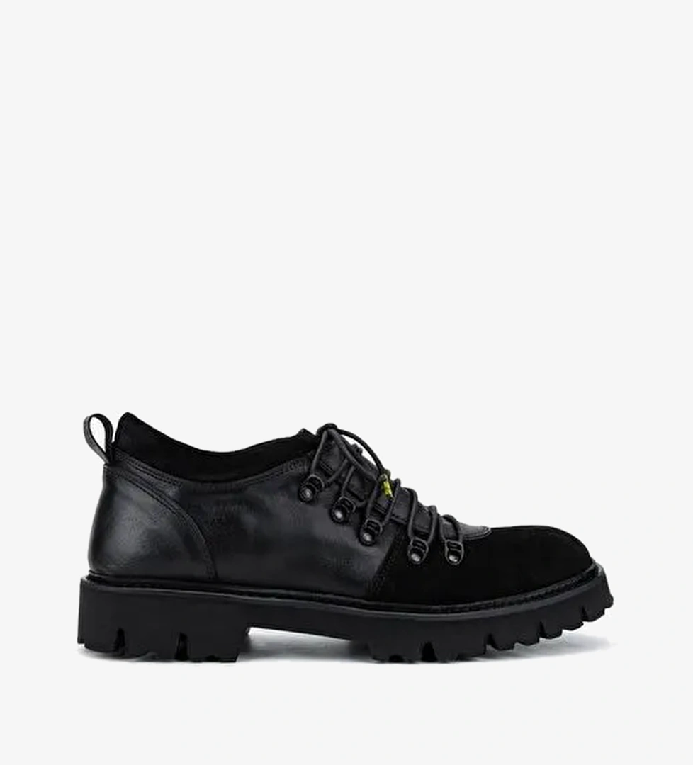 Valmenti Erkek Hakiki Deri Siyah Casual Bot - Görsel 1