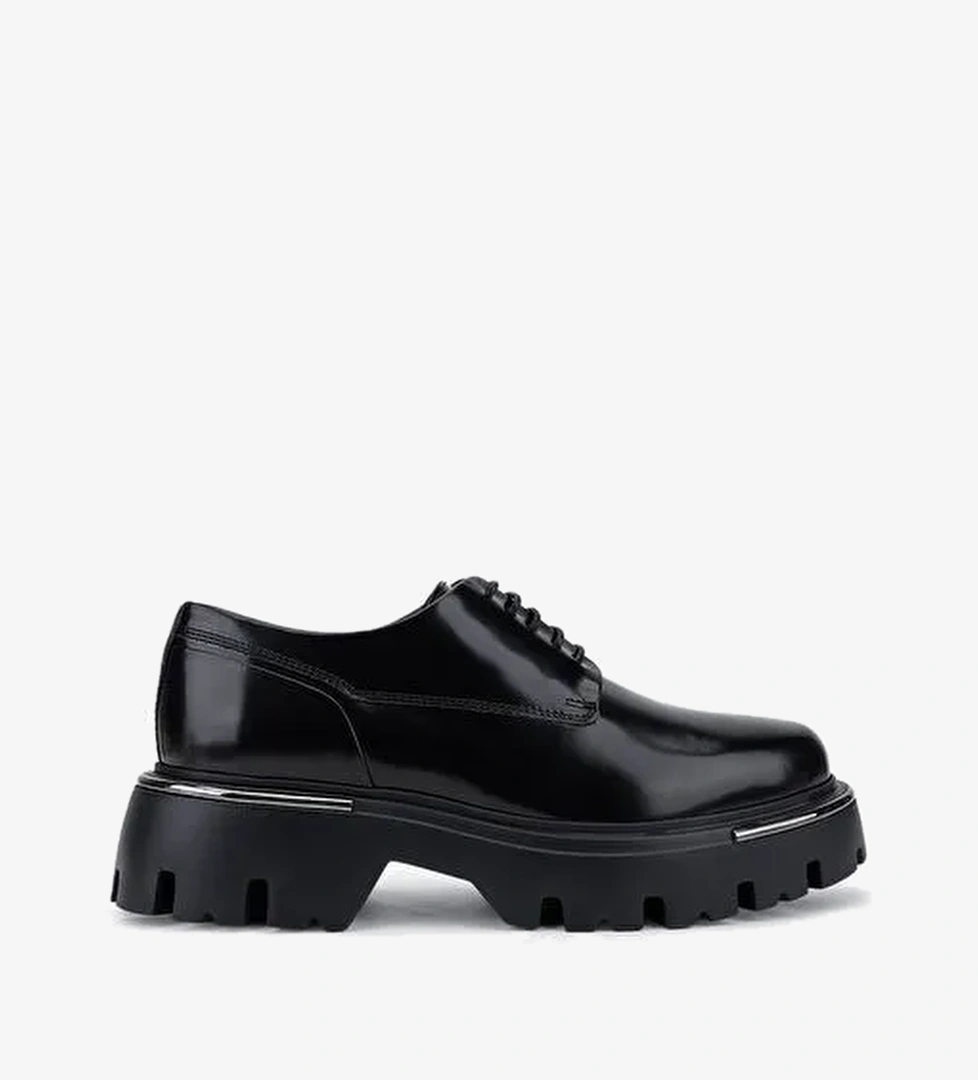 Valmenti Erkek Hakiki Deri Siyah Açma Casual Ayakkabı - Görsel 1