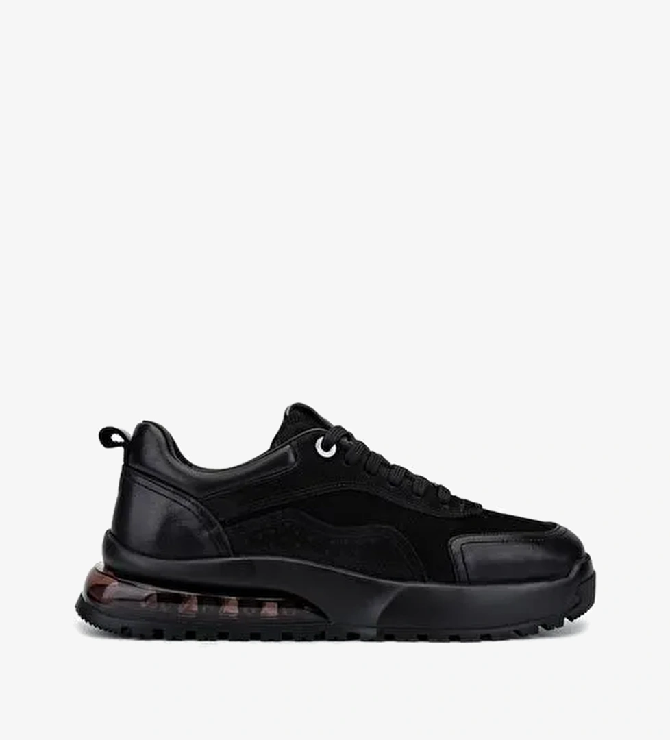 Valmenti Erkek Hakiki Deri Siyah Sneakers & Spor Ayakkabı - Görsel 1