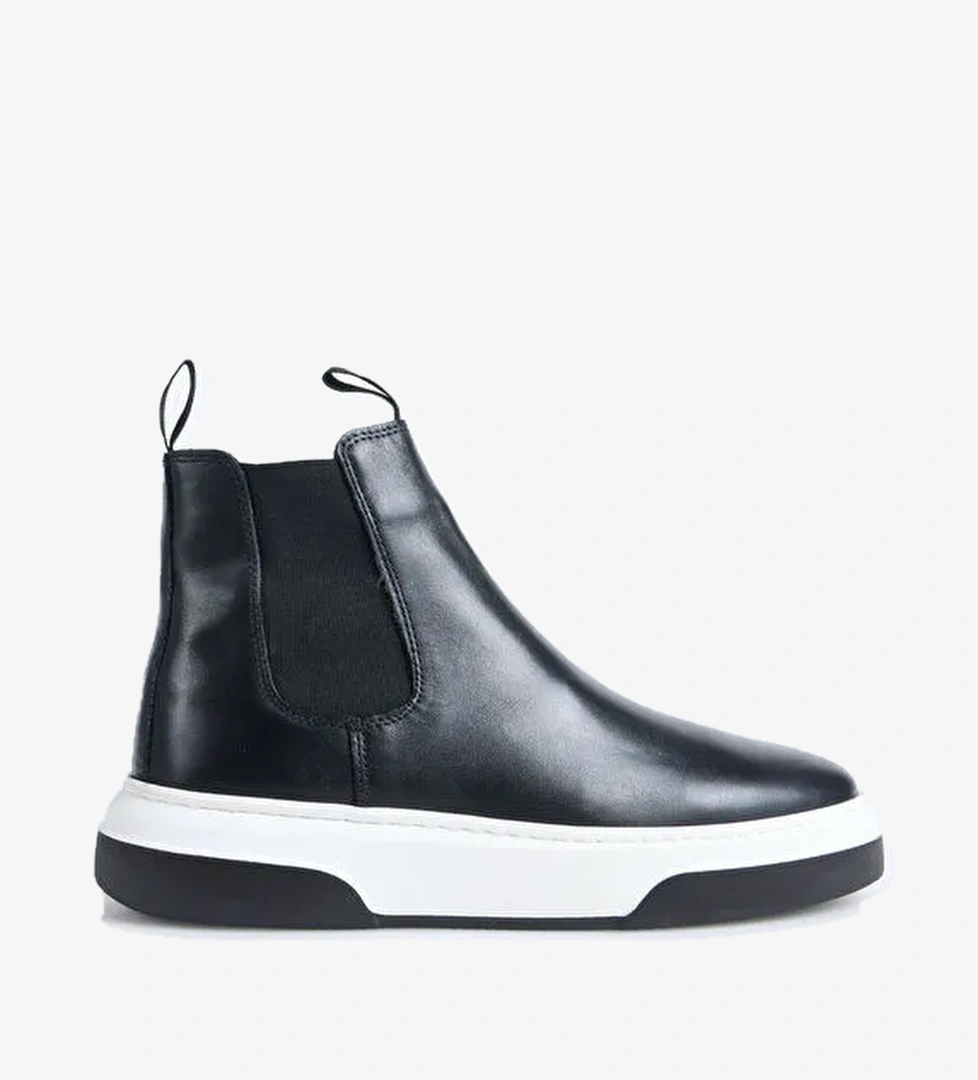 F By Fabrika Siyah Erkek Deri Bot LADEN - Görsel 1