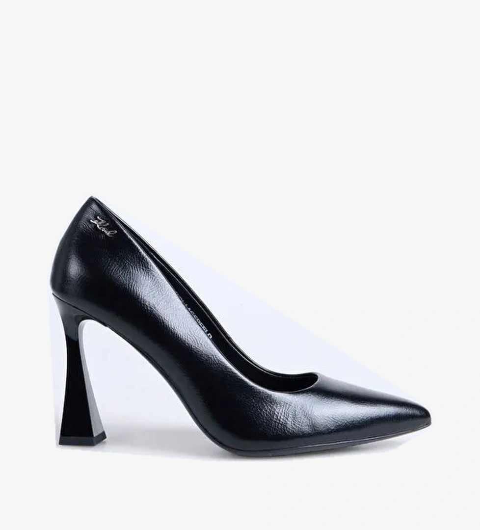 KARL LAGERFELD Siyah Kadın Deri Topuklu Ayakkabı KL32011100 - Görsel 1