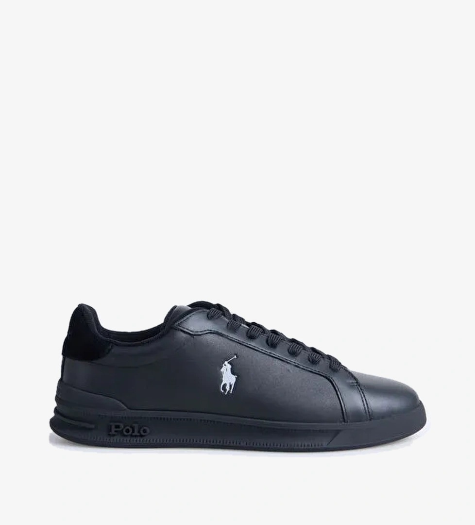 Polo Ralph Lauren Siyah Erkek Deri Günlük Ayakkabı HRT CRT II-SNEAKERS-LOW TOP LACE