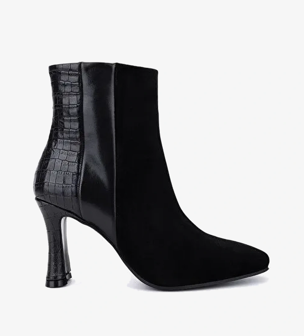 Valmenti Kadın Hakiki Deri Siyah Topuklu Bot - Görsel 1