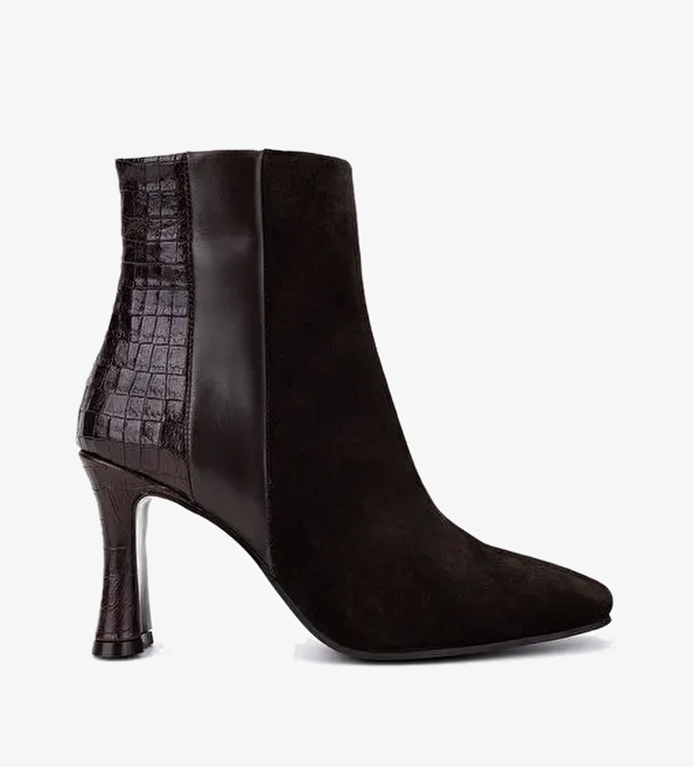 Valmenti Kadın Hakiki Deri Kahverengi Topuklu Bot - Görsel 1