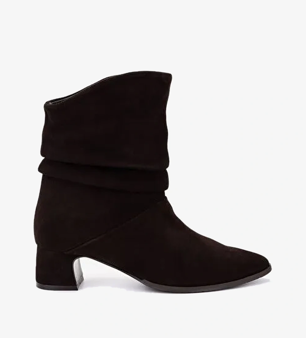 Valmenti Kadın Hakiki Deri Kahverengi Süet Topuklu Bot - Görsel 1