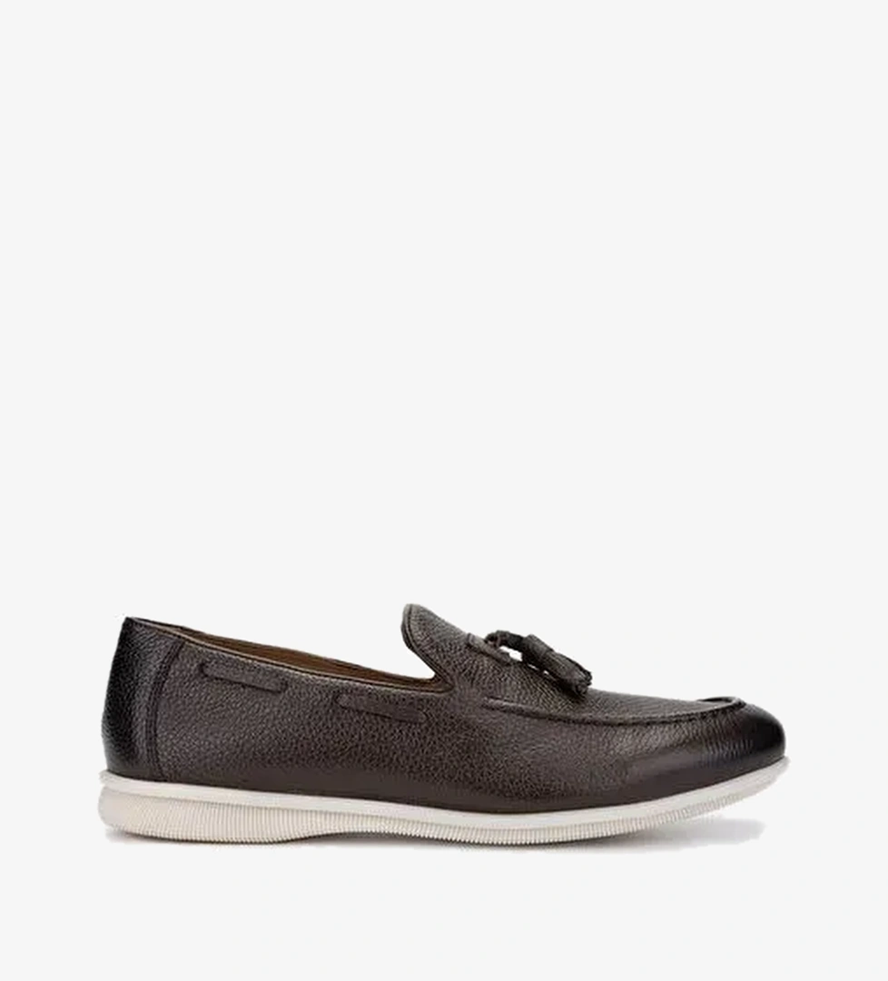 Valmenti Erkek Hakiki Deri Kahverengi Loafer Ayakkabı - Görsel 1