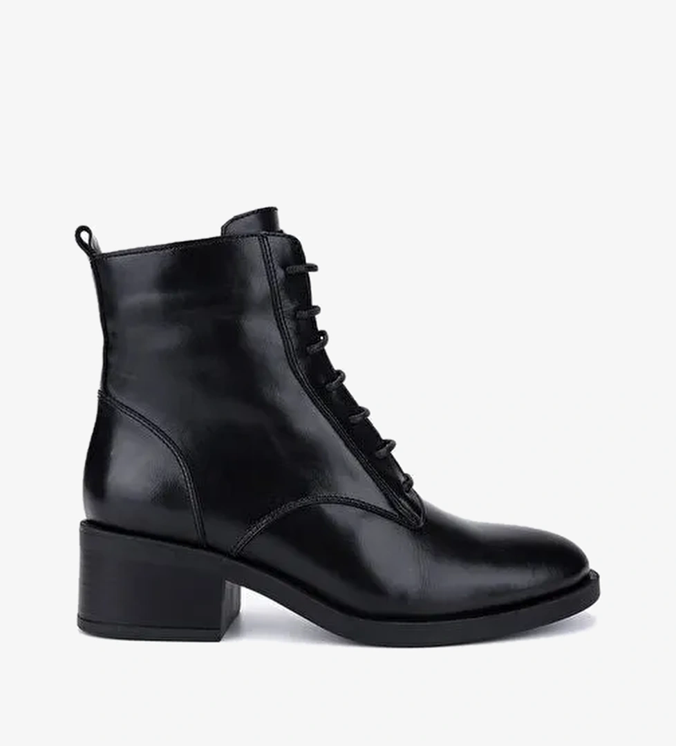 Valmenti Kadın Hakiki Deri Siyah Topuklu Bot - Görsel 1