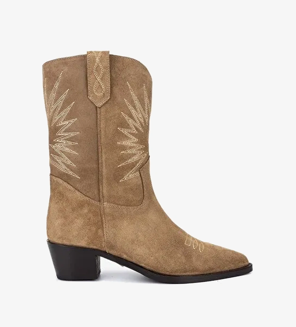 Valmenti Kadın Hakiki Deri Kahverengi Western Bot - Görsel 1