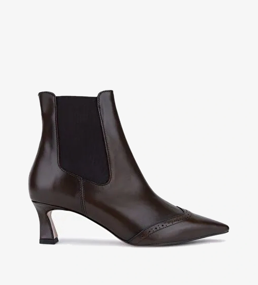 Valmenti Kadın Hakiki Deri Kahverengi Topuklu Bot - Görsel 1