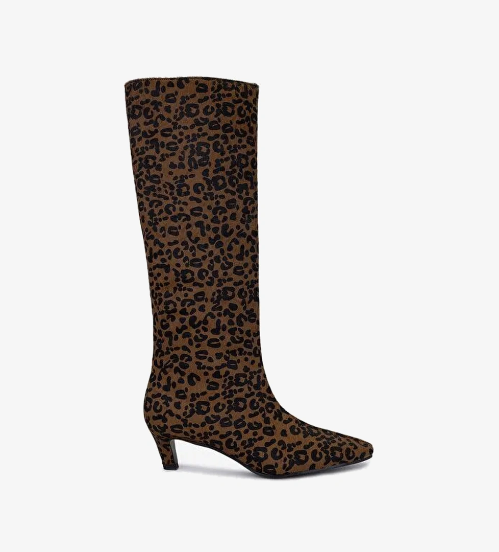 Valmenti Kadın Hakiki Deri Taba Topuklu Çizme - Görsel 1