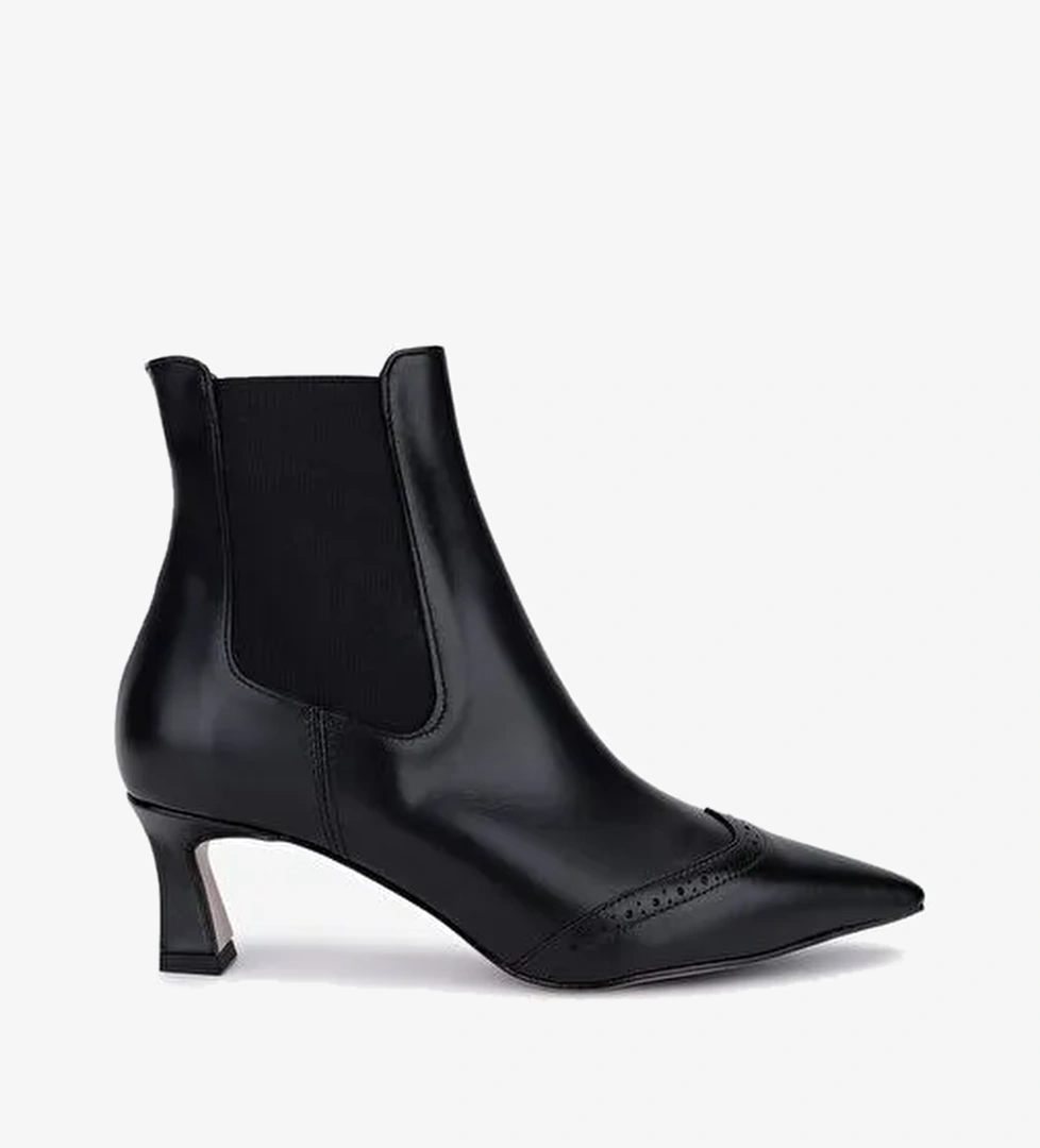 Valmenti Kadın Hakiki Deri Siyah Topuklu Bot - Görsel 1