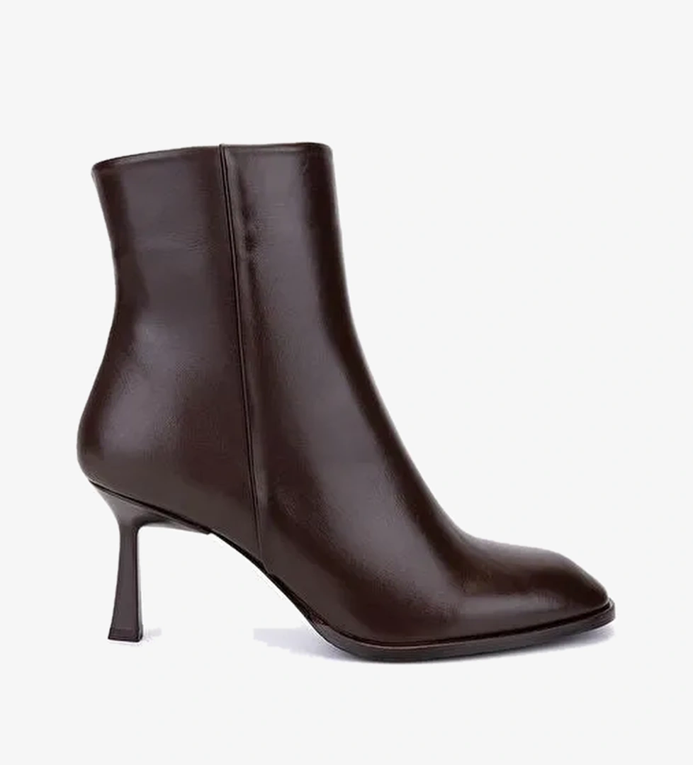 Valmenti Kadın Hakiki Deri Kahverengi Topuklu Bot - Görsel 1