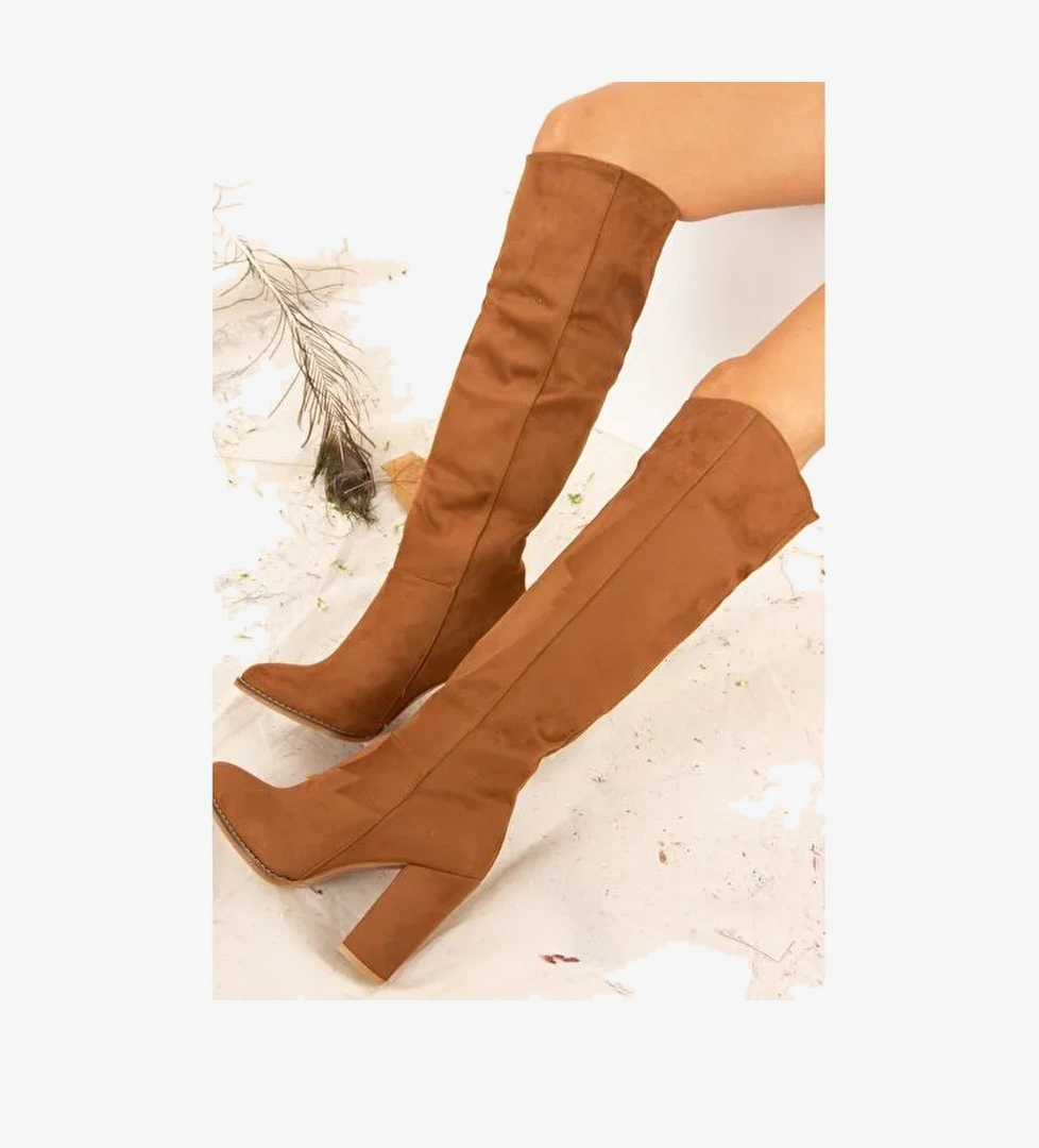 Taba Süet Kadın Çizme G922920502 - Görsel 1