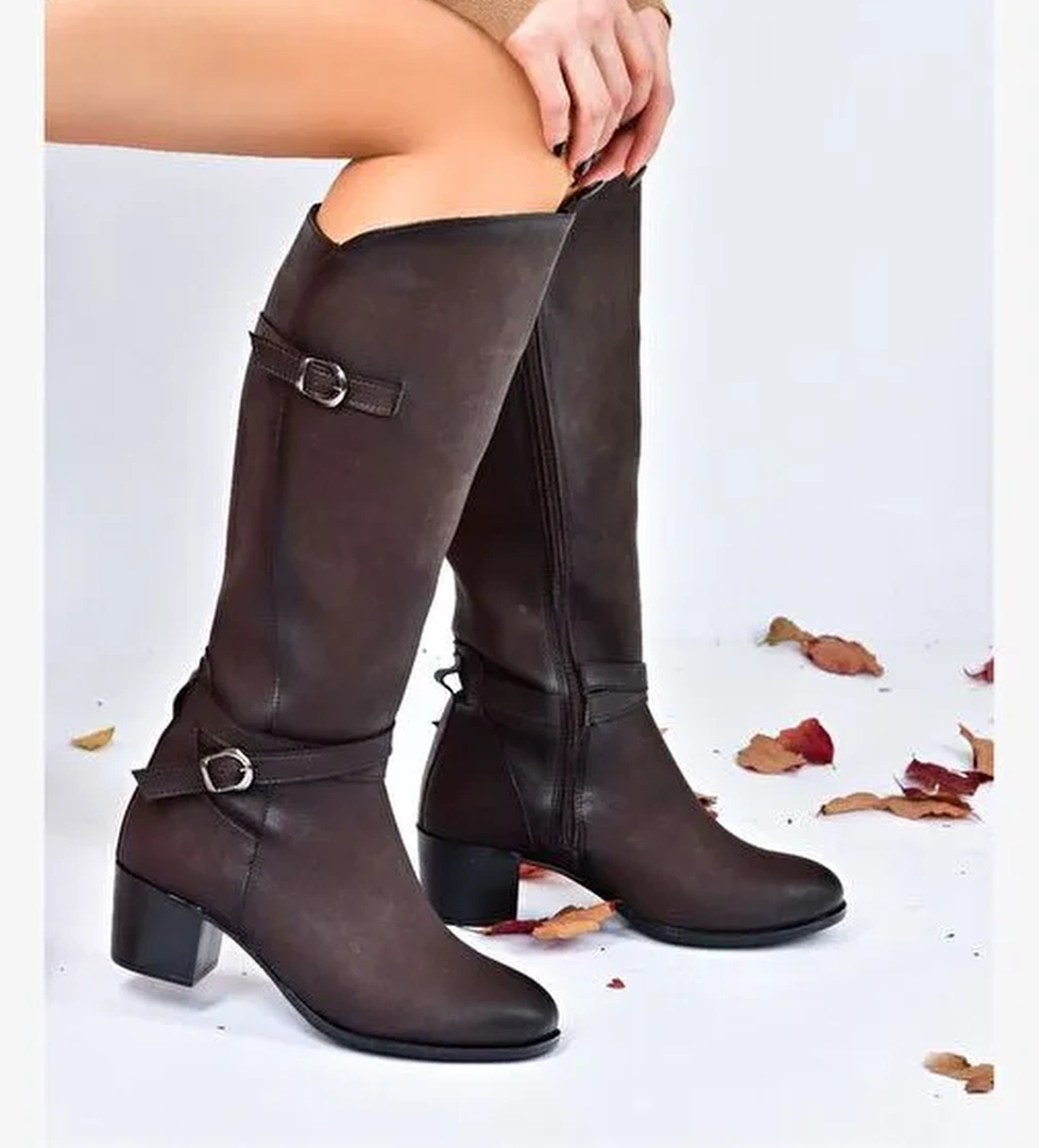 Kahverengi Alçak Topuklu Günlük Kadın Çizme L674230009 - Görsel 1