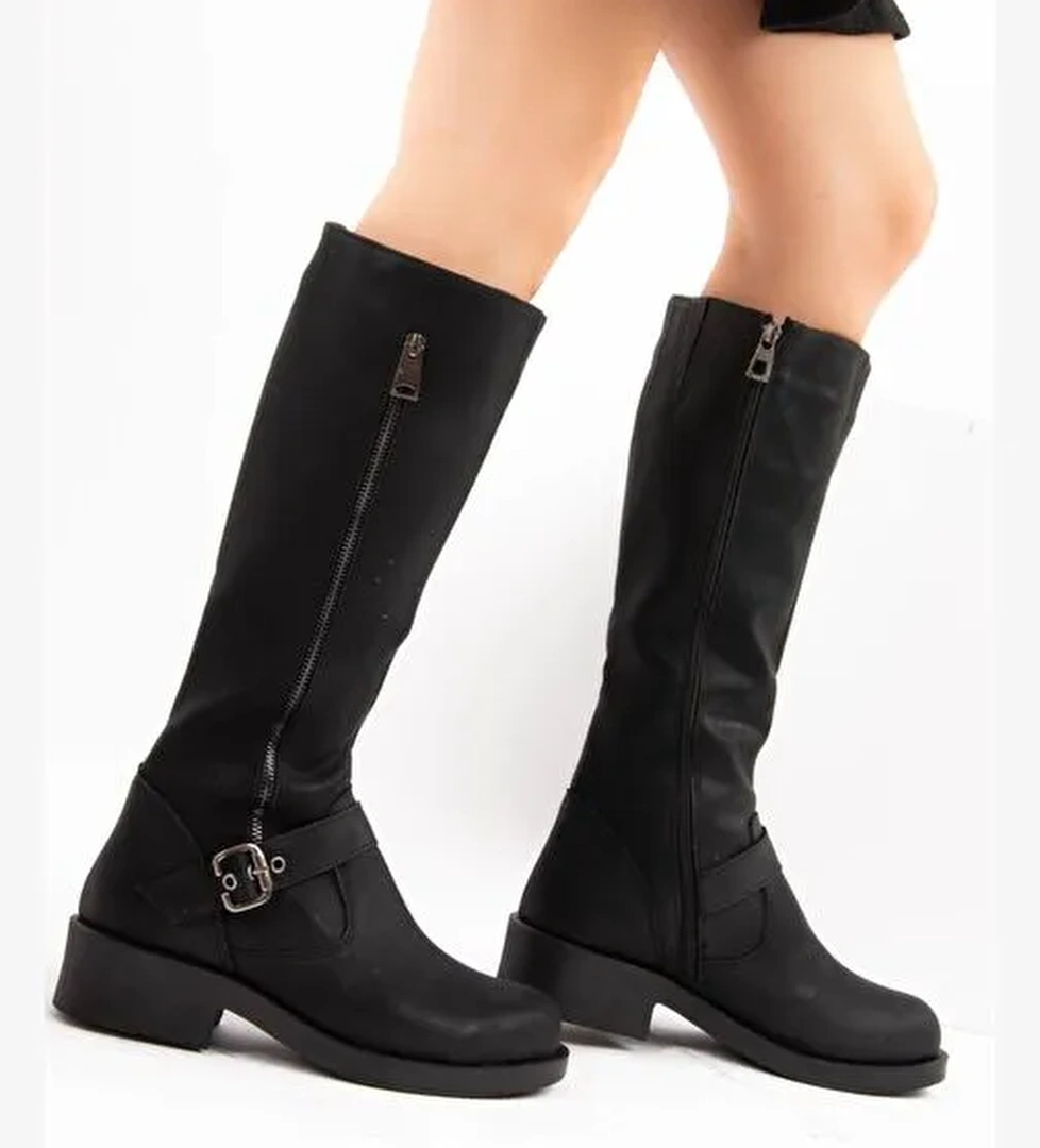 Siyah Kadın Çizme E674270509 - Görsel 1