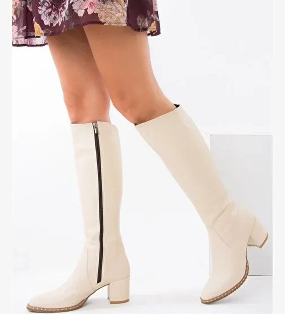 Bej Kadın Çizme C654652709 - Görsel 1