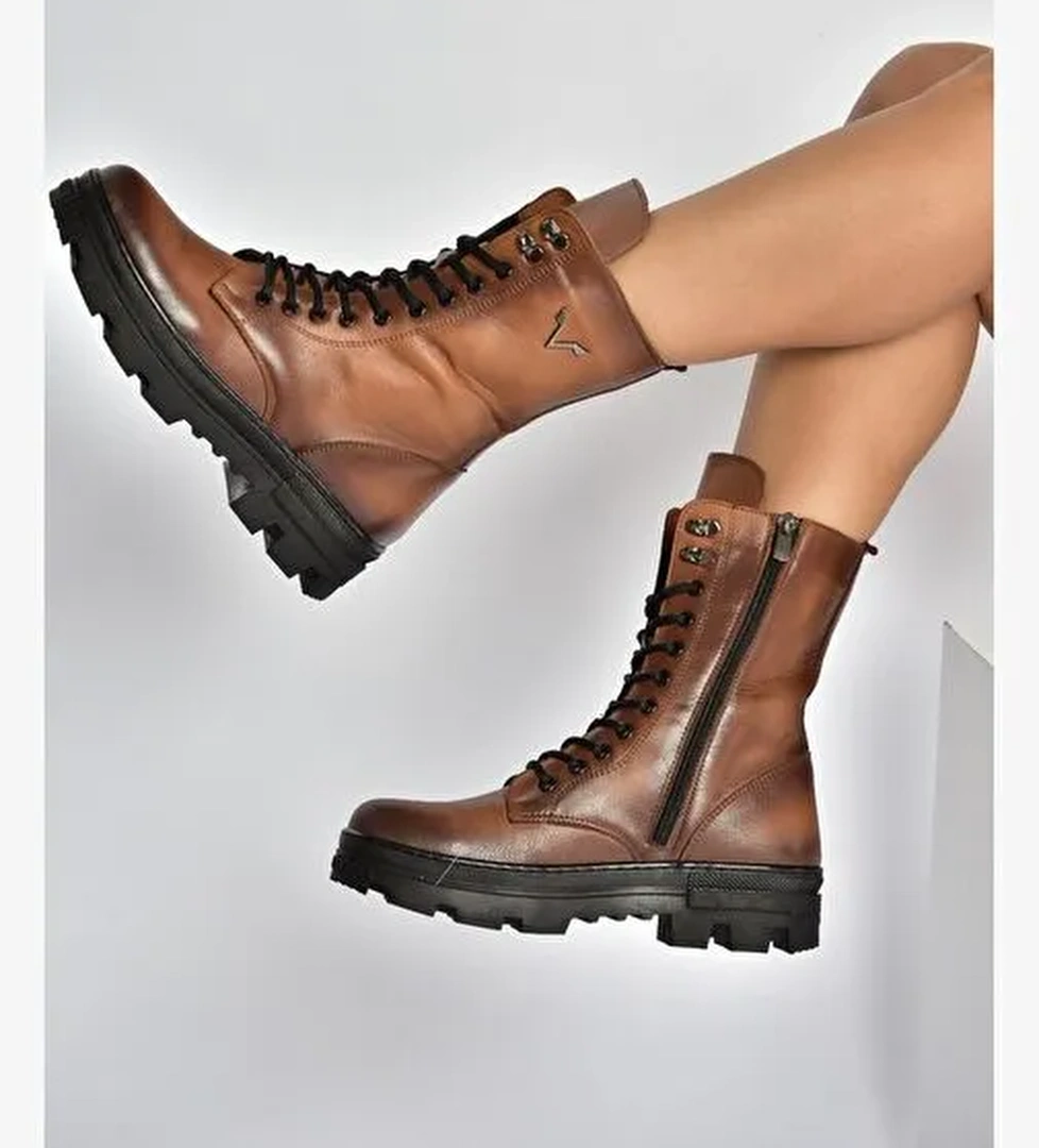 V999049103 Taba Hakiki Deri Kadın Postal Bot - Görsel 1