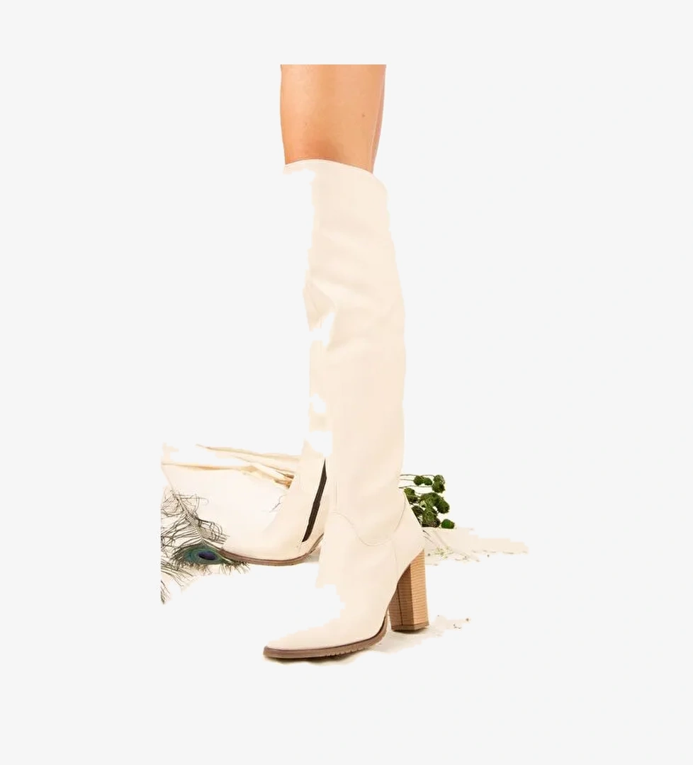 Bej Kadın Çizme A654018009 - Görsel 1