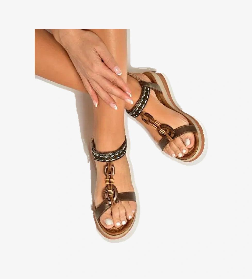 U258616809 Bakır Kadın Sandalet - Görsel 1