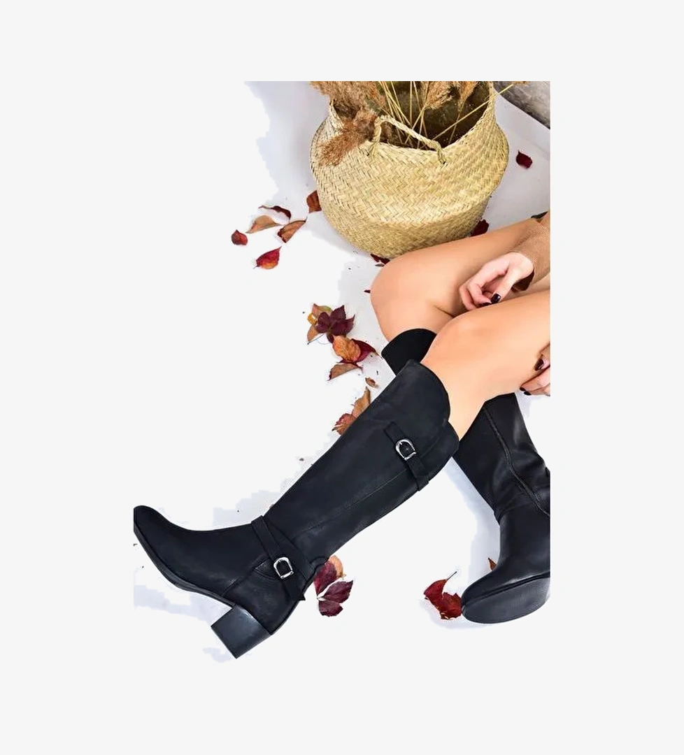 Siyah Alçak Topuklu Günlük Kadın Çizme L674230009 - Görsel 1