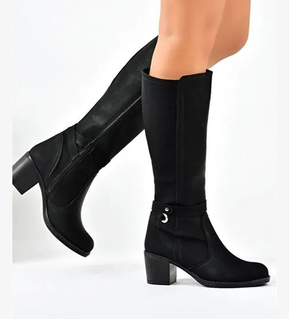 Siyah Kalın Topuklu Kadın Çizme L674211209 - Görsel 1