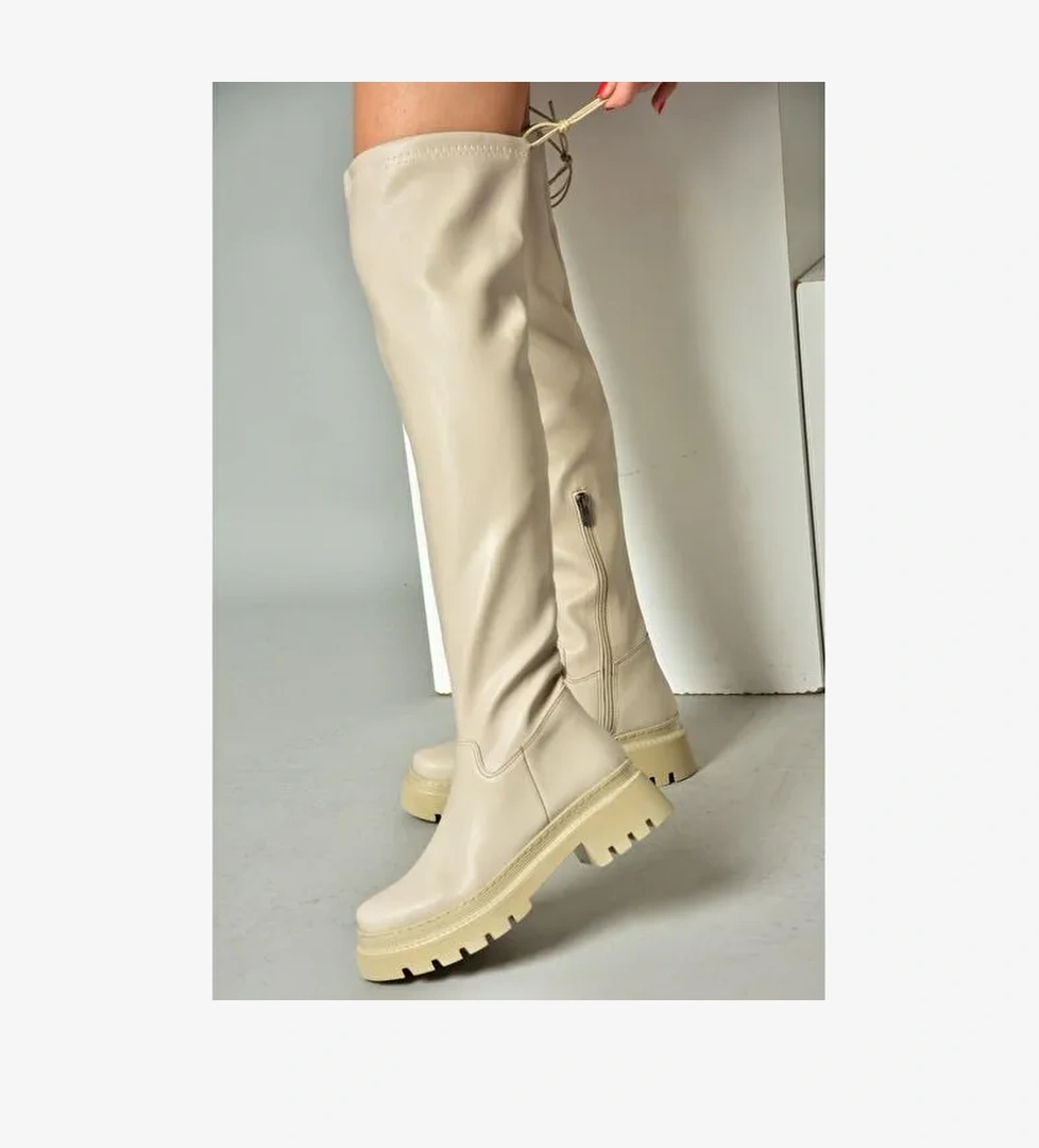 Ten Kalın Tabanlı Dizüstü Kadın Çizme N404002009 - Görsel 1